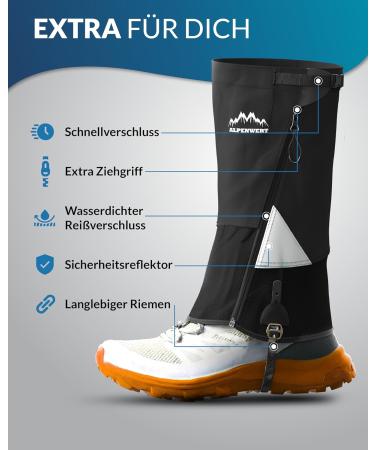 Alpine Value Waterproof Gaiters for Men & Women | Durable Hiking Hunting Snow & Rain Protection | German Start-up - Buy Online on GoSupps.com