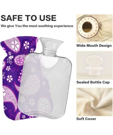 Buy Naanle Paisley Hot Water Bottle | 1L Transparent Heat Bottle for Back Pain Relief Neck Warmth & Cold Therapy - International Shipping Available - Buy Online on GoSupps.com