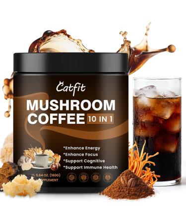 2 Pack Mushroom Coffee Powder 10 Adaptogenic Mushrooms And MCT Oil Hydrolyzed Collagen Instant Coffee with Lion's Mane Chaga L-Theanine for Energy Focus Digestion and Immunity 320G 5.64 Ounce (Pack of 2) - Buy Online on GoSupps.com