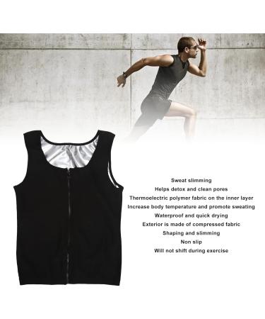 Waist Trainer Sweat Vest for Men Men Sauna Vest Shaper Gym Fitness Workout Neoprene Sweat Waist Trainer Zipper Tank Top Inner Silver L/XL - Buy Online on GoSupps.com