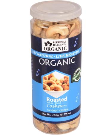 Blessfull Healing Organic Natural Vegan Tandoori Roasted Halves/Pieces Cashew Nuts Crunchy Kaju 150 Gram - Buy Online on GoSupps.com