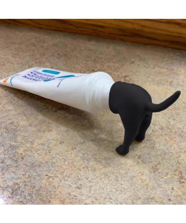 Pooping Dog Butt Toothpaste Topper Dog Pooping Toothpaste Cap Funny Creative Toothpaste Topper for Any Dog Lover (2pcs-Black) (2pcs-Brown) - Buy Online on GoSupps.com