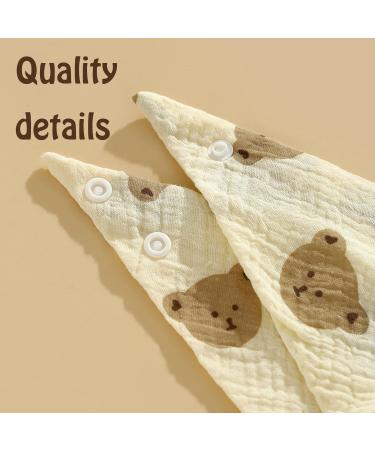 Fzsecriu Baby Muslin Bibs - 6 Pack Triangle Neckerchiefs for Teething & Drooling Soft Gauze Towels for Infants - Buy Online on GoSupps.com