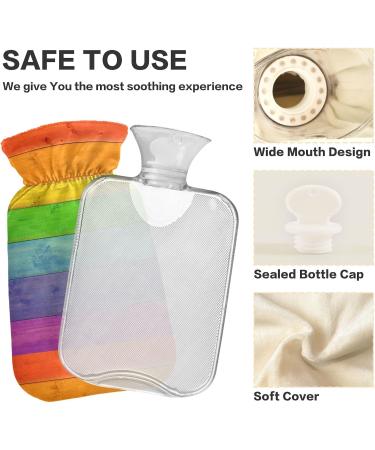 Buy Naanle Wood Rainbow Heat Bottle with Cover - 1L Hot Water Bottle for Bed Hand and Feet Warmer | Pain Relief & Heat Therapy - International Shipping Available - Buy Online on GoSupps.com