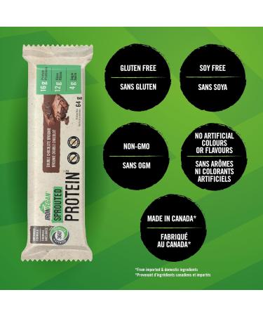 Iron Vegan Sprouted Protein Bar - Double Chocolate Brownie Choc. Brownie 64g/12 - Buy Online on GoSupps.com