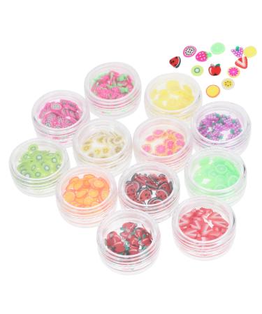 Mipcase 2 Sets Pearl Trim Clay Spacer Beads Crystals Decor Fruit Decor Nail Slice Decorations Slice Nail Art Manicure Decorations Diy Nail Slice Resin Nail Art Puzzle 3d Resin Beads