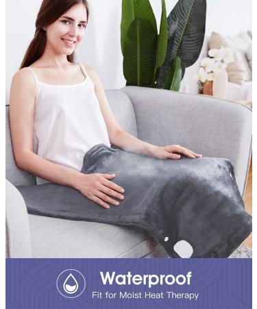 CROETON XL Heating Pad 24x33'' for Back Pain Relief - Electric Weighted Pad for Neck and Shoulders - Fast Heat, 6 Temp, Auto Shut-Off - ETL Certified - Christmas Gift - Buy Online on GoSupps.com