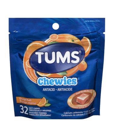 TUMS Chewies Antacid ORANGE RUSH 32 soft chews