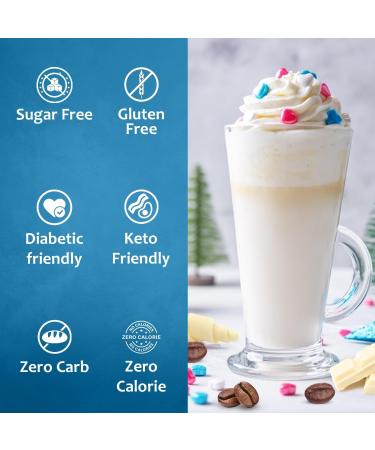 Syruvia Sugar-Free White Chocolate Mocha Coffee Syrup - 25.4 fl oz Premium Coffee Flavoring Syrup - 0 Calorie- Kosher Coffee Syrups Gluten Free Perfect for Drinks Soda Shakes Desserts and More. - Buy Online on GoSupps.com