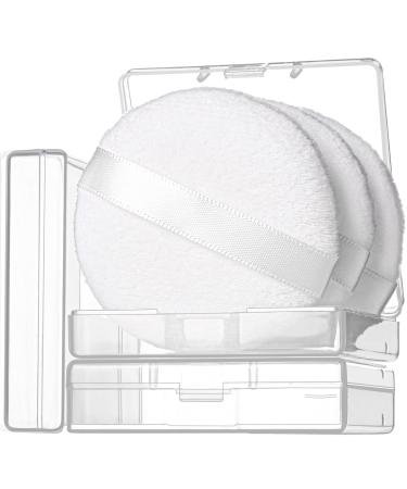 Teenitor 3pcs Powder Puff Setting Powder Puff 2.36 Inch Makeup Powder Puff Powder Puffs for Face Powder Soft Powder Applicator for Loose Powder Pressed Powder Face Puff Makeup Puff with Cases