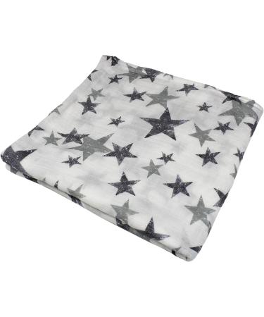XL Unisex Bamboo Baby Muslin Swaddle Blanket/Wrap - 47x47in - Lightweight & Breathable - 70% Bamboo 30% Cotton - Super Soft - Suitable for Newborns (Stars) - Buy Online on GoSupps.com
