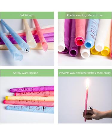 20 Pcs All Natural Beeswax Ear Candles | Non-Toxic Fragrance Cones with Protective Disks and Cotton Swab Rainbow - Buy Online on GoSupps.com