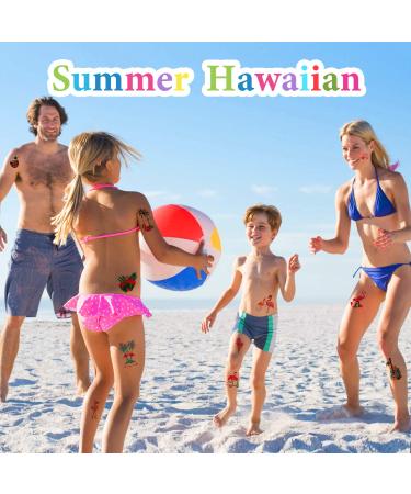 115pcs Flamingo Temporary Tattoos for Kids - Hawaiian Tropical Summer Stickers for Flamingo Party Supplies & Decorations - Buy Online on GoSupps.com