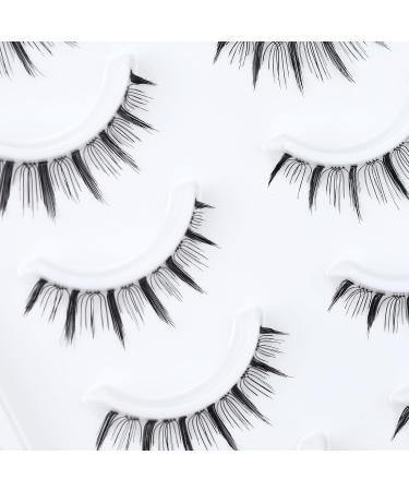 Natural False Eyelashes - 10 Pairs Transparent Band 8-11mm Soft Manga Lashes | Short & Natural Look - Buy Online on GoSupps.com