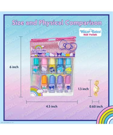 Hello Kitty & Friends Non-Toxic Peel-Off Nail Polish Set - 9 Glittery Colors for Kids Ages 3+ | Perfect Party Gift - Townley Girl - Buy Online on GoSupps.com