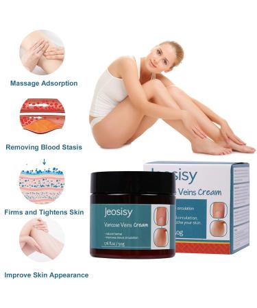 Jeosisy Varicose Veins Cream - Natural Spider Veins Treatment for Legs | 1.76 FL OZ - Buy Online on GoSupps.com