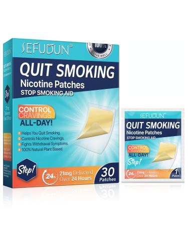 Step 1 21 mg Patches 30pcs Quit Patches Delivered Over 24 Hours Transdermal Patch Easy and Effective Help to Qui (Step 1(30patches))