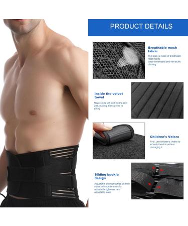 Back Support Adjustable Lumbar Brace With Anti-Skid Design Lightweight Non-Slip Lumbar Support For Sciatica Pain Relief Scoliosis Sciatica Herniated Disc Heavy Lifting (M) - Buy Online on GoSupps.com