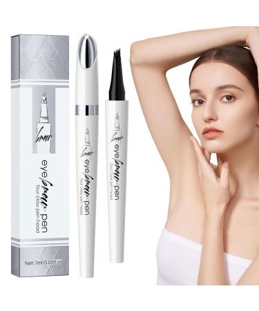 Waterproof Eyebrow Eyebrow Pencil Eyebrows With 4 Micro-Fork Tip Long-lasting Waterproof Eyebrow And Smudgeproof Brow Eyebrow Contouring Micro-Fork Tip Applicator For Women Makeup Black