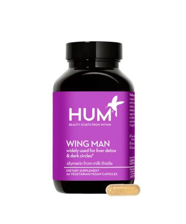 HUM Wing Man - Liver Detox Supplement - Milk Thistle Enhances Liver Detoxification + Dandelion Root & Artichoke Leaf Extract Promote Overall Liver Health (60 Vegan Capsules)