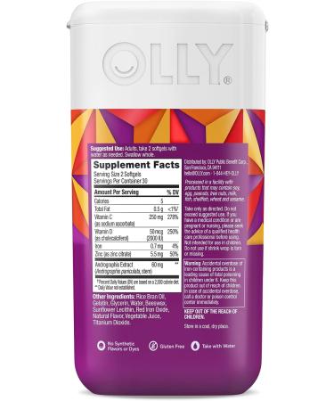 OLLY Ultra Strength Immunity Softgels - Immune & Respiratory Support - 60 Count - Buy Online on GoSupps.com