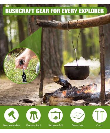 Survival Settlers Tool: Bushcraft Hand Auger Wrench for Camping - Wood Auger Drill Bit & Peg Maker Multi Tool with Sheath - Buy Online on GoSupps.com