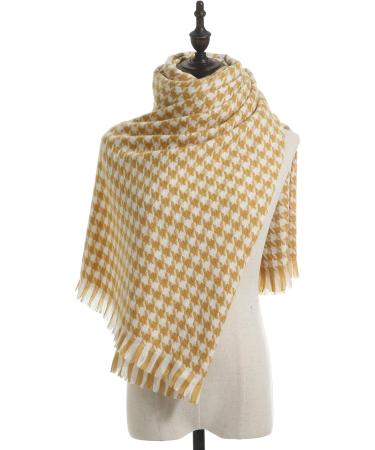 Ladies Cotton Scarf - Elegant Yellow Triangle Wrap | Autumn Winter Hood Scarf - One Size Turban for Women - Buy Online on GoSupps.com