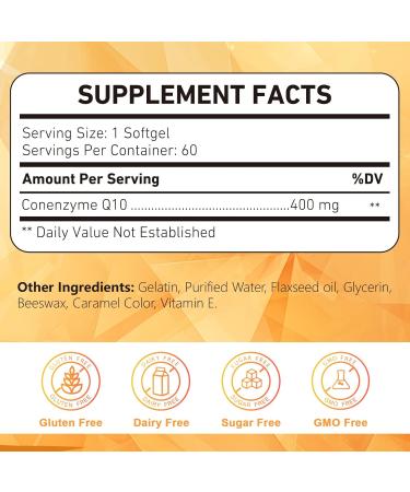 KFG CoQ10 400mg Softgels - Heart & Cardiovascular Health Immune Support Gluten-Free Coenzyme Q10 Supplements - Buy Online on GoSupps.com