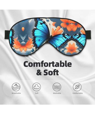 Blue Butterfly Double-Sided Sleep Eye Mask | Soft Adjustable Blindfold Block Light - Comfort for Sleep | Shop Now - Buy Online on GoSupps.com