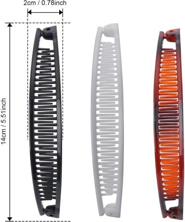 Sibba 6 Pieces Banana Hair Clip Banana Clips Grip Combs Fishtail Hair Clips Ponytail Banana Clip hair Accessory for Women Girls Style A(Black&Brown&White) - Buy Online on GoSupps.com