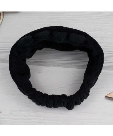 Kawaii Black Spa Headband for Women and Kids - Soft Face Wash and Makeup Headband for Skincare and Facials - Buy Online on GoSupps.com