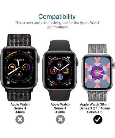 6 Pack Screen Protector for Apple Watch 40mm SE/Series 4/5/6 & 38mm Series 3/2/1 - Bubble-Free Clear Film (UF-001) - Buy Online on GoSupps.com