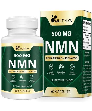 Multiniya NMN 30000MG per Bottles, NMN Supplement for Potent Anti-Aging Cellular Repair & Healthy, Boost NAD+, Maximum Strength NMN Supplement Improve Overall Immunity. 60 Capsules 60 Count (Pack of 1)
