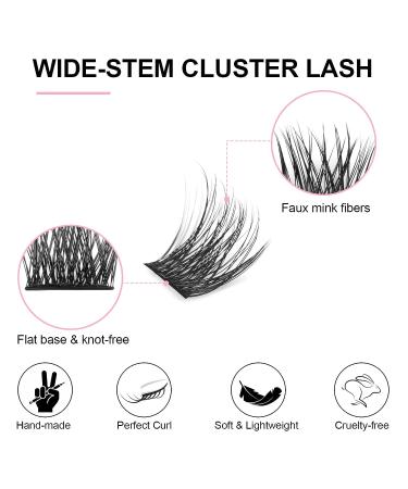 KISSXIAOYA Cluster Lash Extension Kit with Bond & Seal | 144 Pcs 0.10mm 56D Individual Lashes | DIY At-Home Lash Kit - Buy Online on GoSupps.com