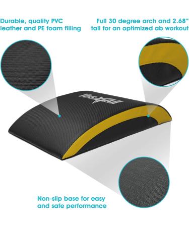 Yes4All Ab Exercise Mat - Yellow/Black Abdominal Wedge - Buy Online on GoSupps.com