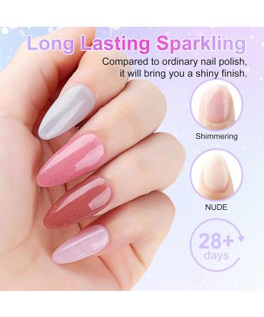 NXJ INFILILA Glitter Gel Nail Polish 6 Colors Gel Nail Polish Set 10ml Natural Nude Color Translucent Jelly Nail Polish DIY Nail Art at Home Professional Nail Salon Translucent Nail Polish Nude Glitter - Buy Online on GoSupps.com