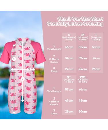 Juicy Bumbles Baby Swimsuit - Short Sleeve Toddler One Piece Swimming Costume (6 Months - 5 Years) - Crab Design - Buy Online on GoSupps.com