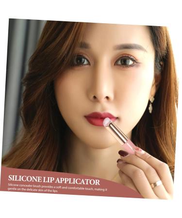 2pcs Lip Brush Makeup Set | Silicone Lip Applicator & Round Head Lipstick Brush - Perfect for Lip Scrub & Balm - Pink - Shop Internationally - Buy Online on GoSupps.com