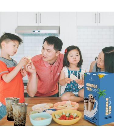Bubble Tea Kit - Boba Tea Kit With Tapioca Pearls Milk Tea Powder Glass Cup Metal Straw | 3 Servings Bubble Tea Gift Set For Kids Women Boba Pearls Bubble Tea Set Bubble Tea Selection Box - Buy Online on GoSupps.com