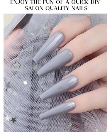 Ebanku 20PCs Gray UV Gel Nail Film - Self-Adhesive Nail Foil Wraps & Stickers for Women & Girls - Includes Nail File & Stick for Easy Nail Decoration - Buy Online on GoSupps.com