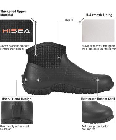 HISEA Men's Ankle Height Insulated Waterproof Garden Boots - Size 10 Black - Buy Online on GoSupps.com