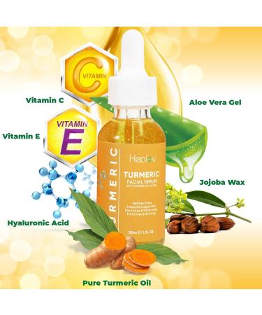 Turmeric Serum for Face & Body - Natural Brightening & Repair Solution | Fights Acne, Evens Tone, Heals Scars | Pure Turmeric Oil Skincare - Buy Online on GoSupps.com