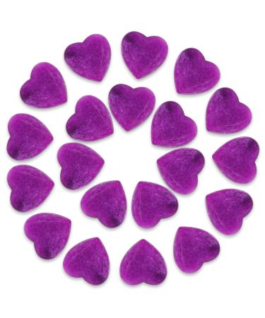 Soulnioi 20pcs Purple Jade Amethyst Heart-Shaped Healing Crystal Stones Love Stones for for Stress Relief Reiki Healing Purple Jade_20pcs