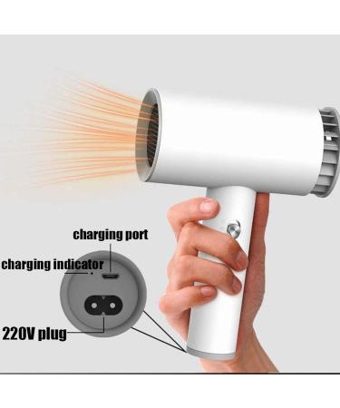 Wireless Hair Dryer USB Rechargeable Cordless Hair Dryer Portable Blow Dryer w/Hot & Cold Wind for Travel School Pet Care Hairdressing Oil Painting Drying Tools - Buy Online on GoSupps.com