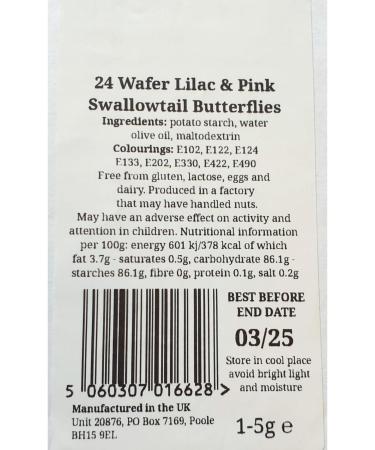 Toppercake Edible Lilac & Pink Swallowtail Butterfly Wafer Cup Cake Topper Decorations (Pack of 24) - Buy Online on GoSupps.com