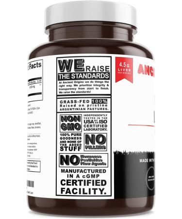 Ancient Origins Grass Fed Beef Liver Two Month Supply Supports Energy Production Cleansing Digestion Immunity and Full Body Wellness Non GMO Freeze Dried Liver Supplement 360 Capsules - Buy Online on GoSupps.com