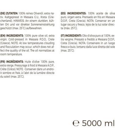 MeaVita olive oil extra virgin and cold pressed 1 pack (1x 5000 ml) in a can - Buy Online on GoSupps.com