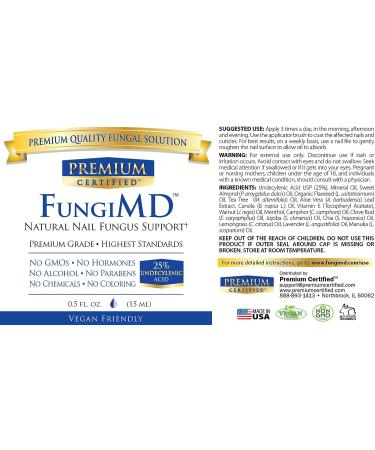 Premium Certified FungiMD - Fungal Support with Undecylenic Acid 25% and Tea Tree Oil - Soothe Symptoms Naturally - .5 Fl. Oz - Third Party Tested - Made in USA - Buy Online on GoSupps.com