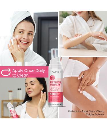 Estriol Face Cream for Women: Hydrating Botanical Moisturizer with Wild Yam, Red Clover & Soy Isoflavones, Hyaluronic Acid + Aloe, Fast-Absorbing Face/Neck/Chest Cream, Pump Bottle, 4.23 oz (120g) - Buy Online on GoSupps.com