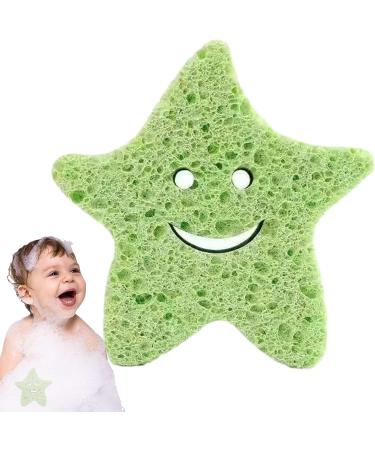 Bath Sponge for Kids Wood Pulp Sponge Soft Bath Sponges | Shower Sponge Dead Skin Remover Cute Shower Brush Bath Supplies for Toddler Kids Baby Green - Buy Online on GoSupps.com